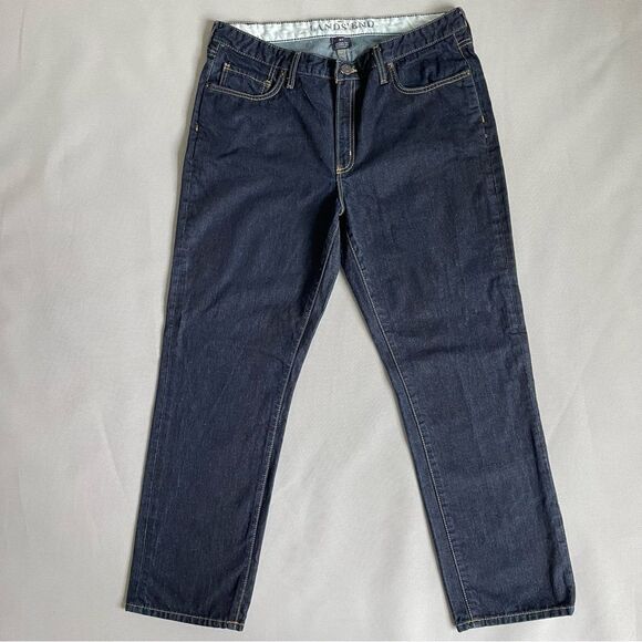 Lands’ End Dark Denim Original Fit Narrow Leg Jeans Men’s Size 37 - Picture 1 of 9